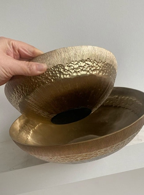 欧式金色拉丝金属软装水果盘碗