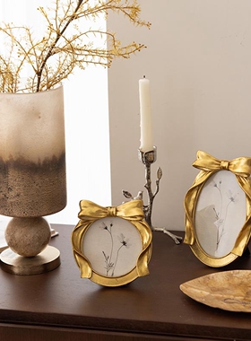 法式复古金色蝴蝶结摆台相框相架