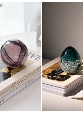 创意水晶蓝色样板房琉璃工艺品