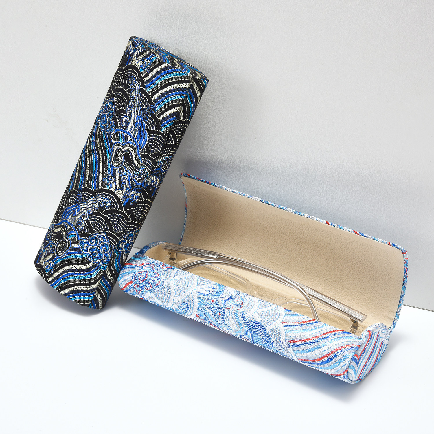 织锦缎款眼镜盒便携抗压女式高级感清新轻便眼睛收纳太阳墨镜盒子,淘宝优惠券,粉丝福利购,淘宝优惠卷