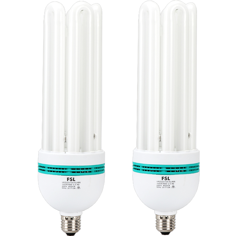 佛山照明U形3U型节能灯E27螺口e40台灯家用65W超亮4U灯管85瓦45W - 图3