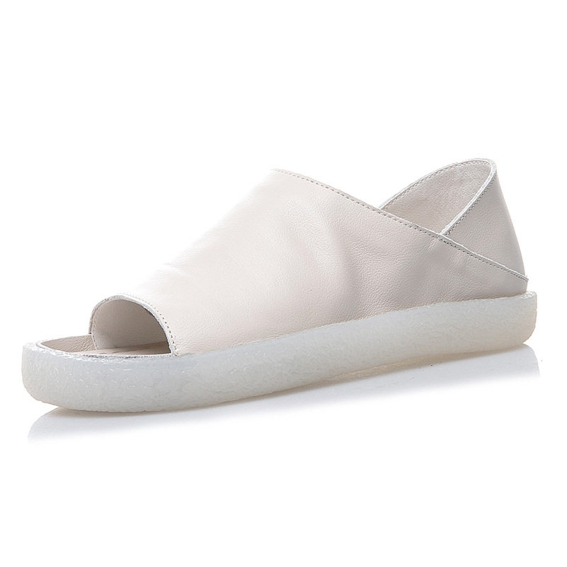 两穿旅游休闲鞋女2025新款韩版舒适软底真皮鱼嘴鞋女平底凉鞋女夏,淘宝优惠券,粉丝福利购,淘宝优惠卷