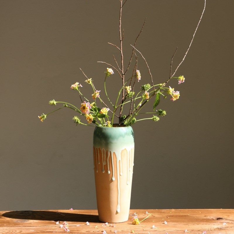 复古水滴流釉陶瓷花瓶干花花器客厅玄关茶餐厅家居装饰品摆件,淘宝优惠券,粉丝福利购,淘宝优惠卷