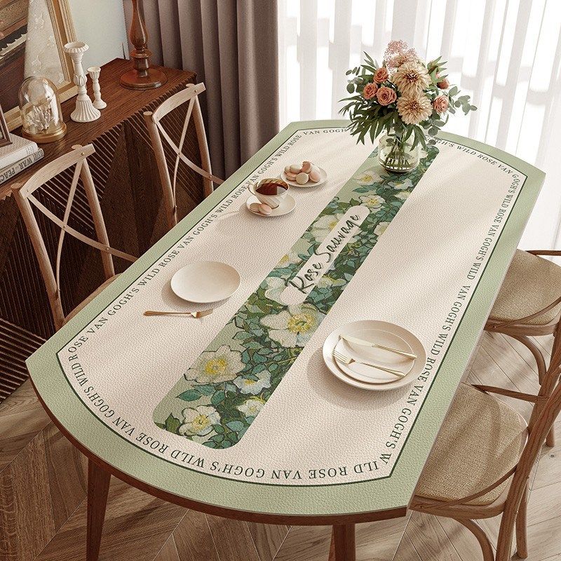 美式椭圆形桌布可伸缩圆桌防水防油防烫免洗高级感皮革餐桌垫子,淘宝优惠券,粉丝福利购,淘宝优惠卷