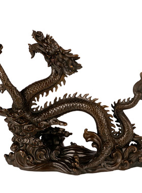 黄铜工艺品步步高龙抬头摆件家居饰品商务开业生日礼品祥云龙