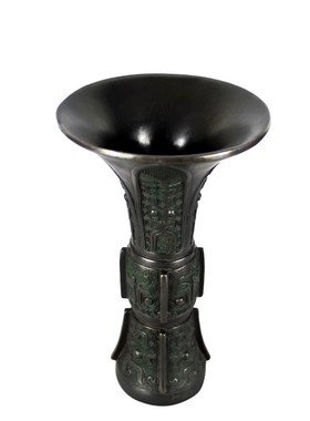 黄铜工艺品摆件商务礼品 仿古商朝酒器青铜器商觚圆觚