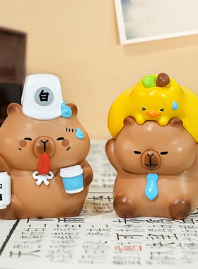 卡皮巴拉卡通桌面小摆件树脂可爱