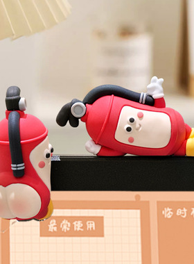 创意趴趴卡通消火灭火器电脑摆件