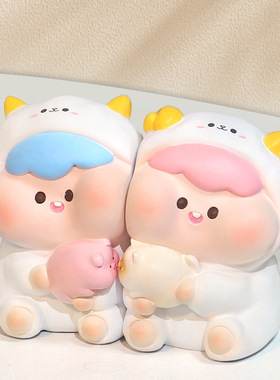 贴贴情侣树脂小摆件送人创意礼品