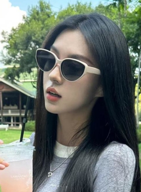韩系新款网红猫眼偏光墨镜显脸小