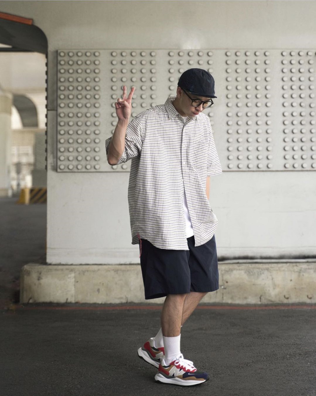 BEAMS JAPAN Loose Check B.D Shirt日本制红绳格子短袖衬衫21SS-图1