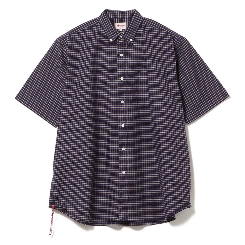 BEAMS JAPAN Loose Check B.D Shirt日本制红绳格子短袖衬衫21SS-图3