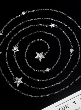 巴黎【设计师】小香风彗星项链女长款星星叠戴高级感名媛深链配饰