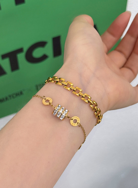 不掉色表带链手链小众设计