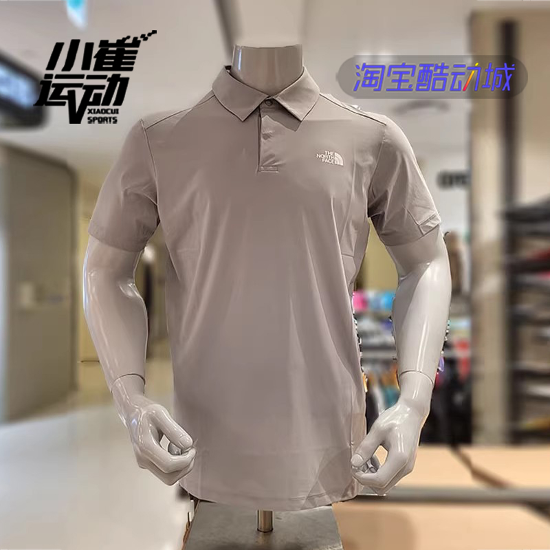 韩代TheNorthFace北面24夏男女弹力冷感翻领polo衫短袖T恤NT7PQ09 - 图1