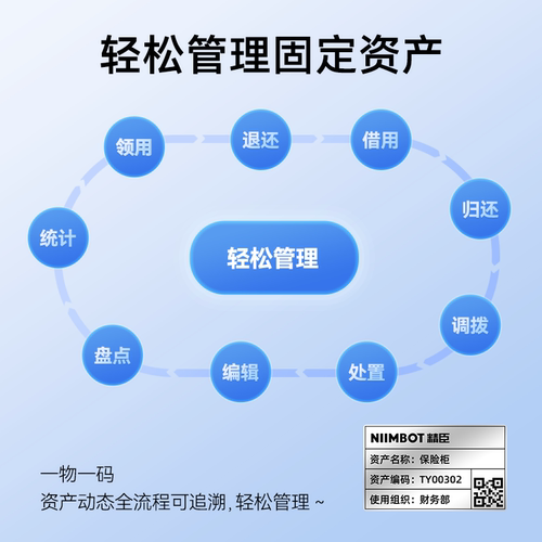 精臣M2固定资产标签打印机小型便携式办公设备盘点蓝牙不干胶贴纸亚银防水碳带手持二维码智能热转印标签机 - 图2