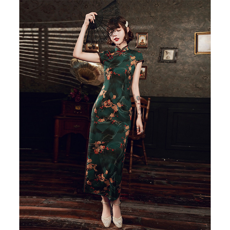民国老上海旗袍长款气质名媛连衣裙 嫦美人旗袍