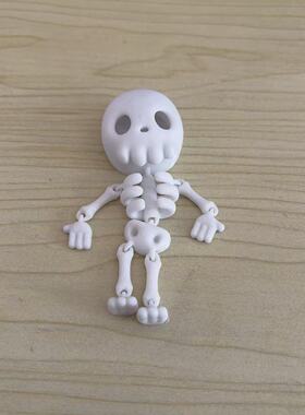 3d打印新款可爱的骨架骷髅小人全身学生可动玩具挂件摆件生日礼物