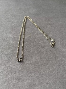 清仓特价匠银JY 吊坠925银十字花十字架潮流街头纯银项链