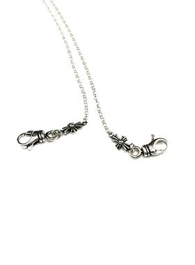 匠银JY 925纯银十字花龙虾扣2mm细款潮流复古奢华潮流眼镜项链