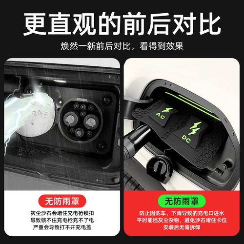 埃安S/埃安Y/埃安UT专用充电枪防雨罩翻盖式充电口防水防尘保护盖 - 图3