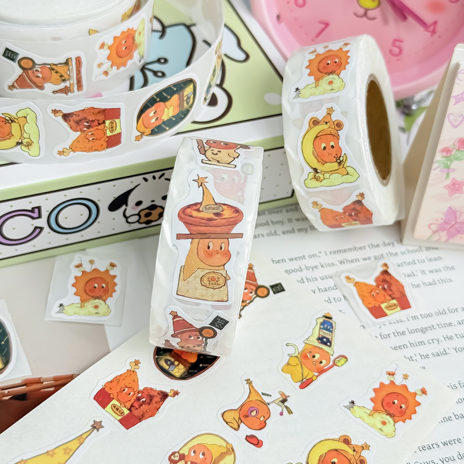 1500贴卡通可爱治愈系爆款潮玩POPMART星星人周边封口自粘卷卷贴,淘宝优惠券,粉丝福利购,淘宝优惠卷