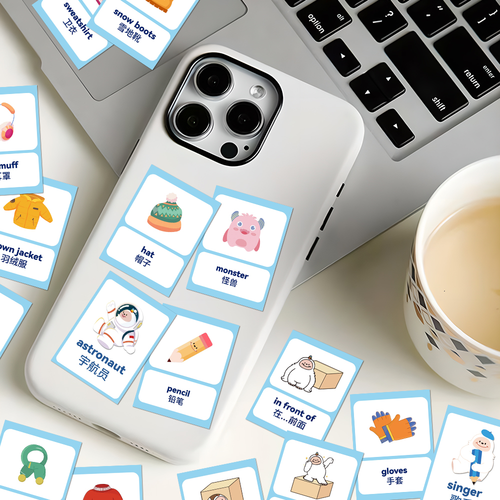 162张英语单词趣味个性贴纸育儿启蒙贴画房间墙面桌面笔记本自粘 - 图3