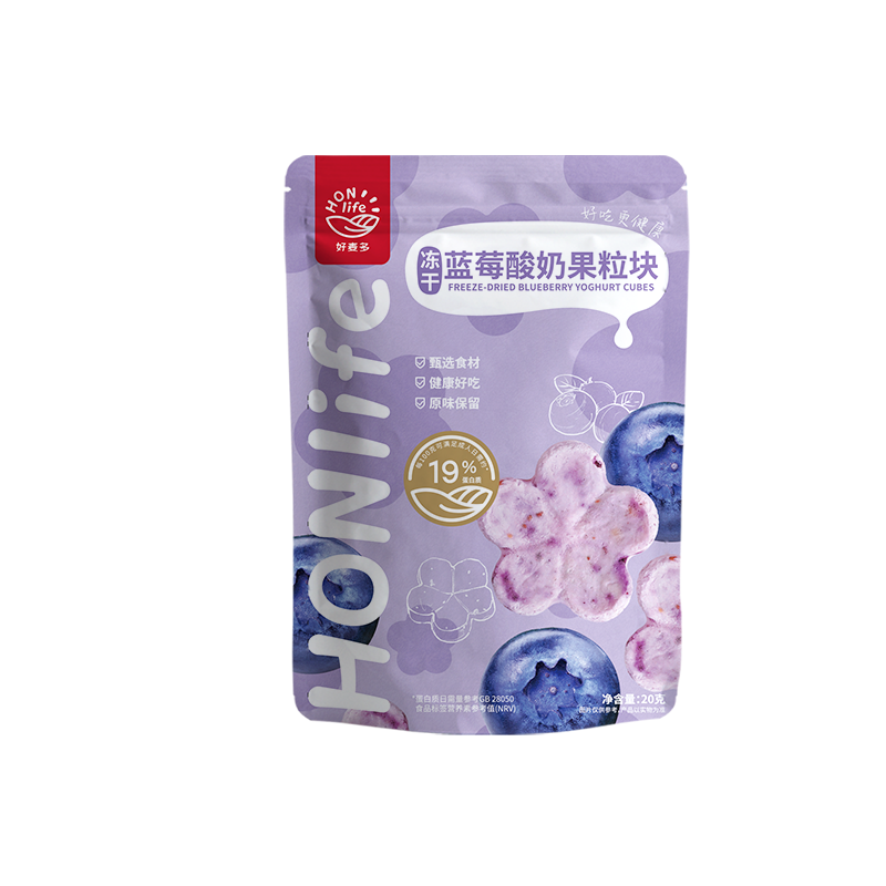 honlife旗舰店好麦多HONlife冻干果粒酸奶块2袋分享装草莓蓝莓水果干果脯零食2