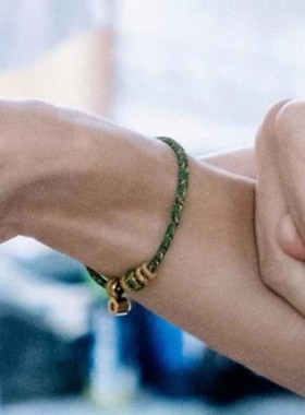 小小的我刘春和易烊千玺同款绿色手绳可调节手链2025新款高级感