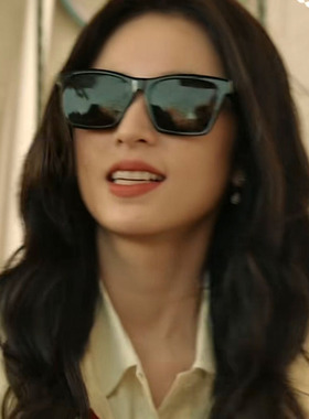 春色寄情人周雨彤庄洁同款墨镜黑色方框遮阳防晒显脸小太阳眼镜