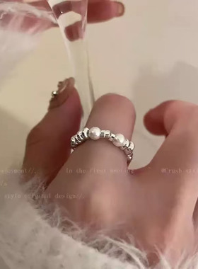 心动的信号吃吃同款串珠戒指弹力