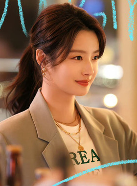 再见怦然心动徐若晗沈星若同款项链金色叠戴高级感百搭锁骨链颈链