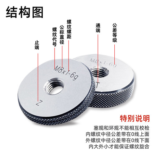 M16-M21公制外螺纹环规通止规m16*2m17*1.5m18*2.5m19*1m20m21 - 图1