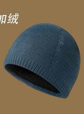 秋冬新款压花针织帽冷帽滑板包头帽加绒保暖毛线帽子冬季骑行帽