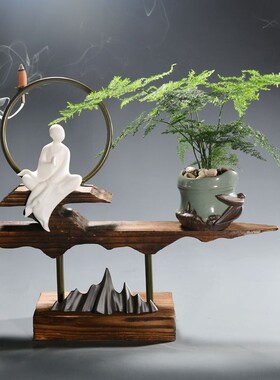 新中式陶瓷家居绿植装饰