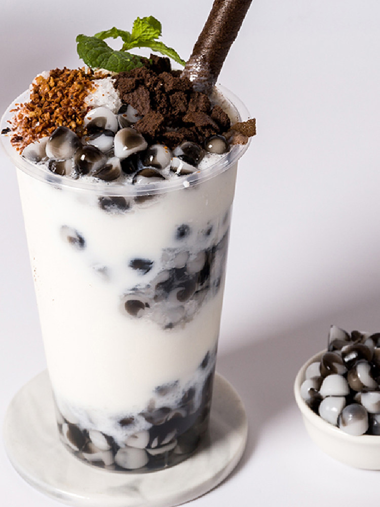 熊猫黑白晶球 巧克力脆波波桂花寒天免煮晶球1kg珍珠奶茶专用