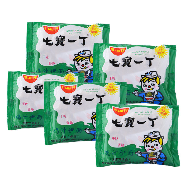 七宝一丁鸡汁伊面60克*38包方便面8090儿时怀旧干吃面休闲食品