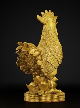 黄铜居客厅工艺品摆件铜公鸡