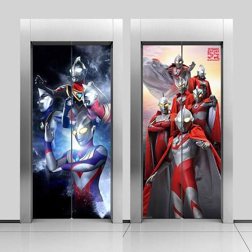 定制电影院商场入户电梯门贴纸装饰画一梯一户自粘整张壁纸超人奥 - 图2