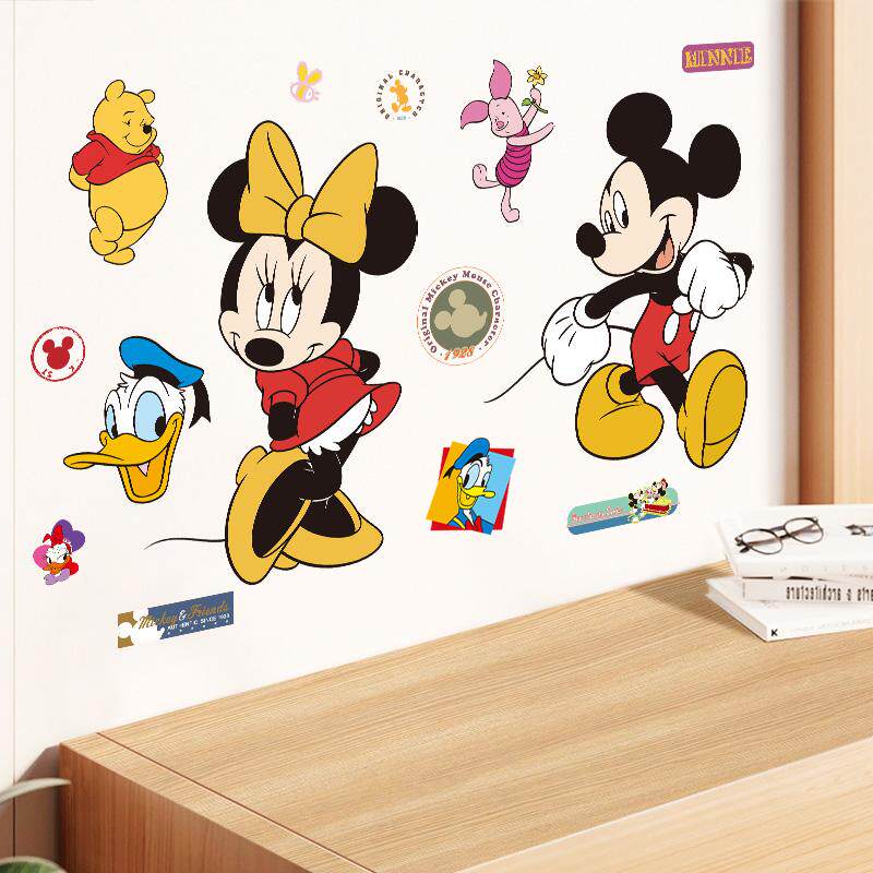 米奇老鼠卡通动漫墙贴装饰衣书柜子防水儿童房门自粘遮污电动车画,淘宝优惠券,粉丝福利购,淘宝优惠卷