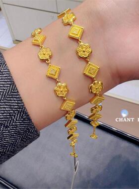 盛世华彩古法纯银镀18K金手链