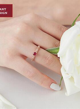 18K金鸽血红宝石茜茜公主戒指