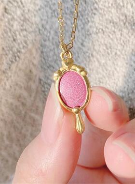 18K金芭比镜项链少女心礼物