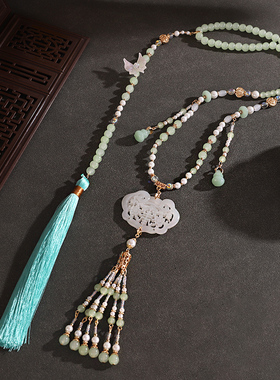 新中式国潮璎珞项链复古仿珍珠