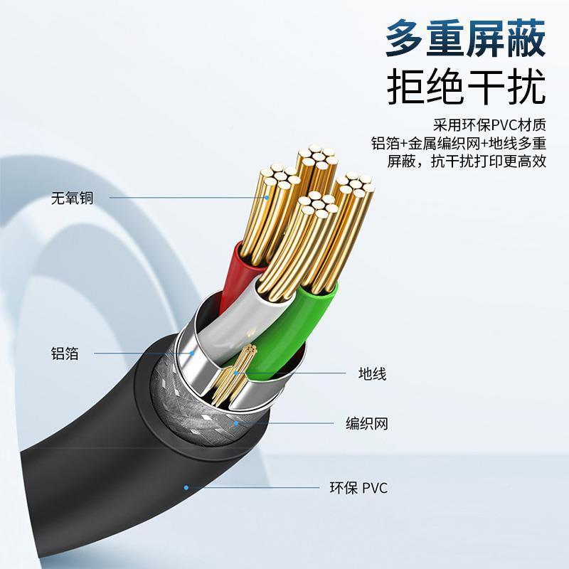 适用通用打印机数据线连接电脑加长5米延长线方口usb接口笔记本兄弟惠普爱普生佳能三星佳博热敏标签条码专用 - 图2