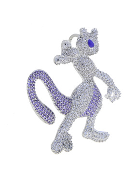 动物吊坠满钻锆石镶嵌卡拉杰尼龟超梦流行嘻哈饰品项链现货