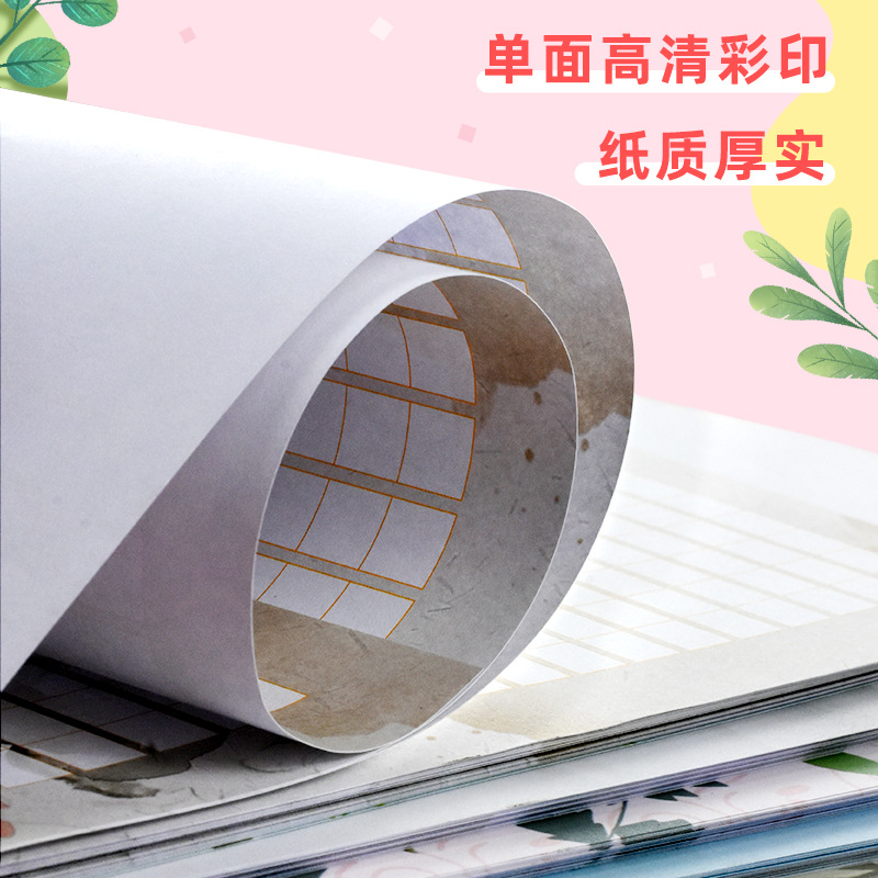 小学生语文作文纸300字格作品展示纸创意唯美信纸方格作彩色文稿纸八款b5套装学生三百格字格子纸语文作业a4 - 图3