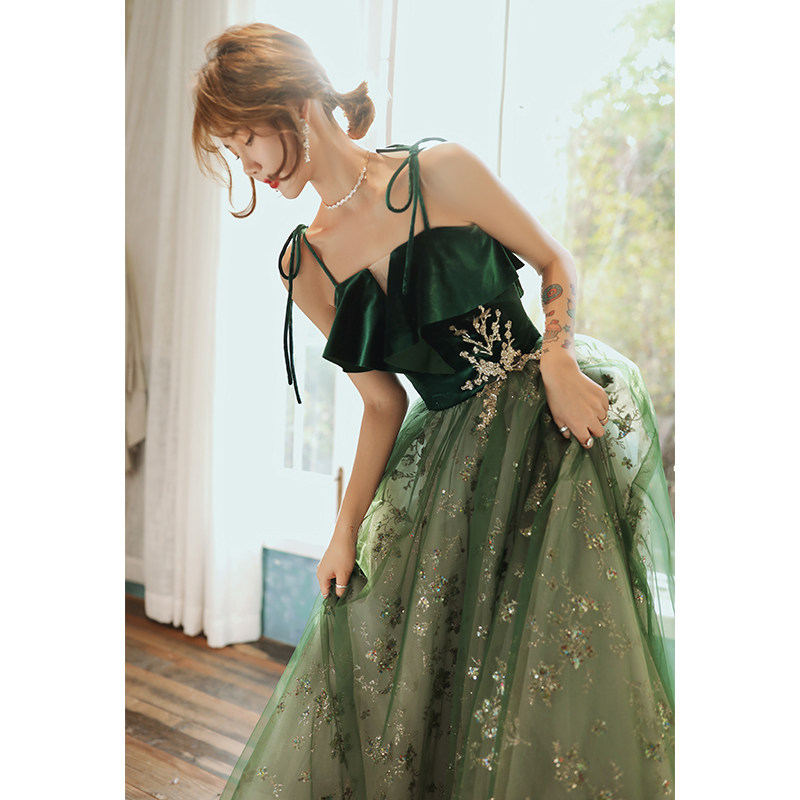影楼婚纱礼服裙女仙女绿色连衣裙 菲麦司礼服/晚装