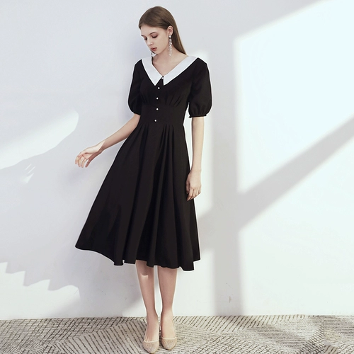 Черное вечернее платье, юбка, французский стиль, 18 лет, подходит для подростков