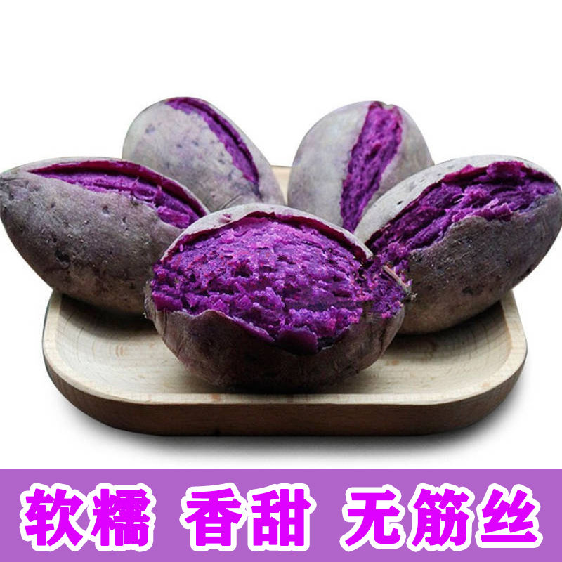 紫薯减小个小肥紫薯低脂新鲜沙地红薯地瓜板栗蜜薯蔬菜番食材食物 - 图0
